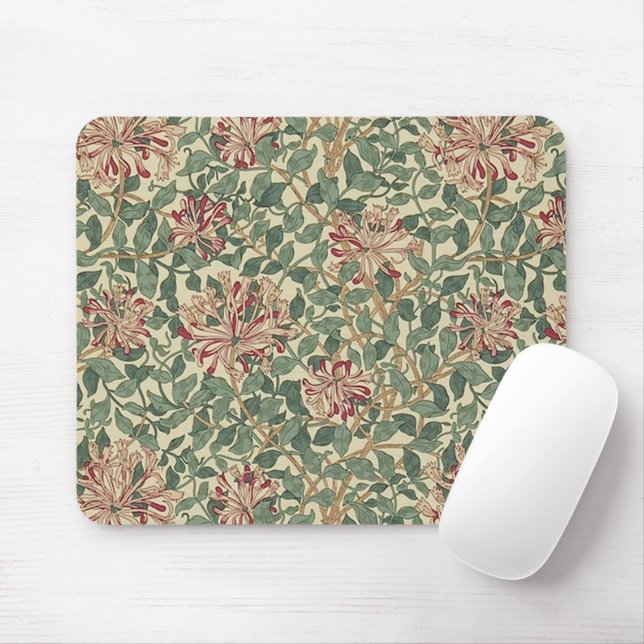 William Morris - Honeysuckle Roses & Leaves Mouse Mat (With Mouse)
