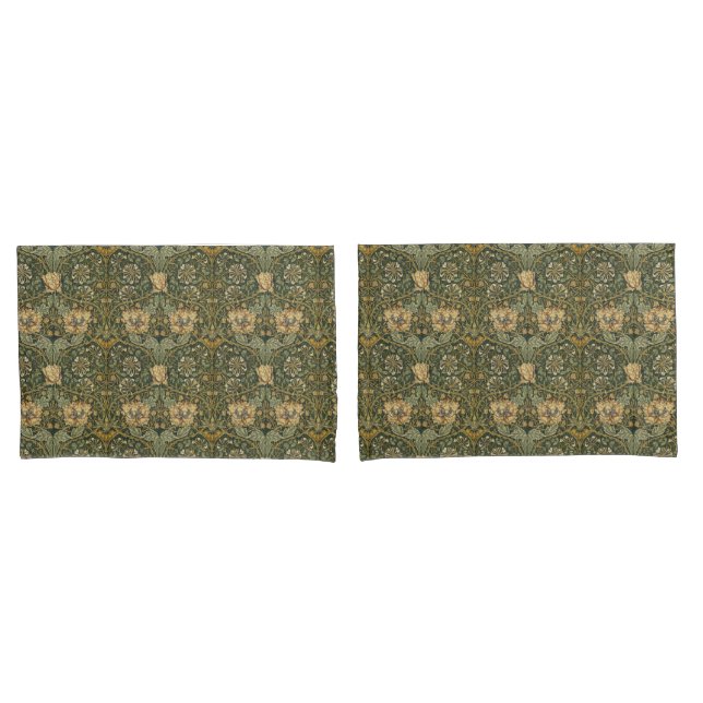 William Morris Honeysuckle | Vintage Floral Pillowcase (Front-Set)