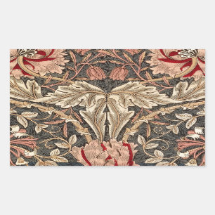 William Morris Honeysuckle Vintage Pattern Rectangular Sticker