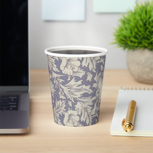 William Morris Horn Poppy Classic Floral Paper Cups (Insitu)