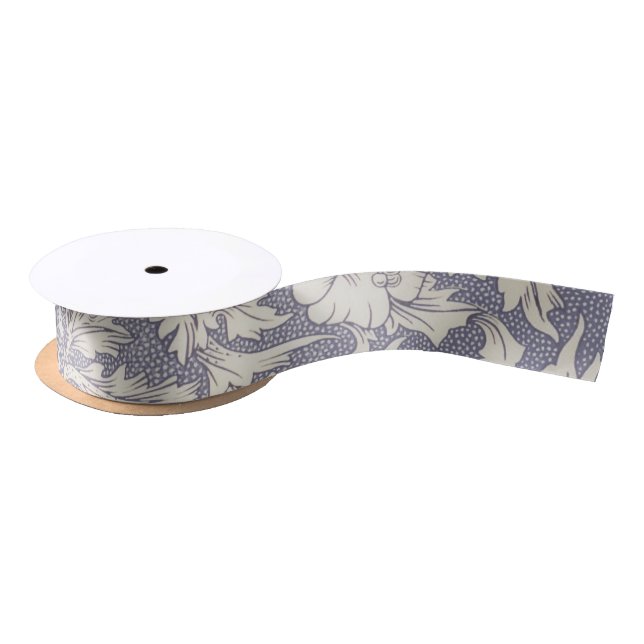 William Morris Horn Poppy Classic Floral Satin Ribbon (Spool)