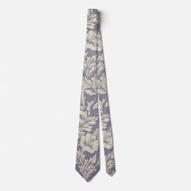 William Morris Horn Poppy Classic Floral Tie (Front)