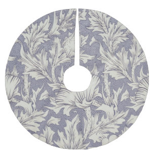 William Morris Horn Poppy Wallpaper Print: Vintage Brushed Polyester Tree Skirt