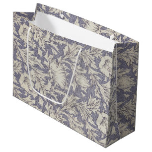 William Morris Horn Poppy Wallpaper Print: Vintage Large Gift Bag