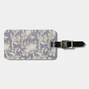 William Morris Horn Poppy Wallpaper Print: Vintage Luggage Tag