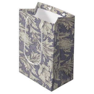 William Morris Horn Poppy Wallpaper Print: Vintage Medium Gift Bag