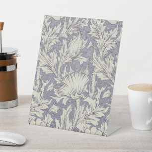 William Morris Horn Poppy Wallpaper Print: Vintage Pedestal Sign