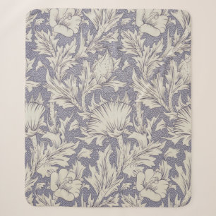 William Morris Horn Poppy Wallpaper Print: Vintage Sherpa Blanket
