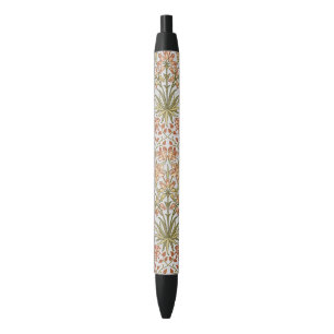 William Morris Hyacinth Floral Botanical Art Black Ink Pen