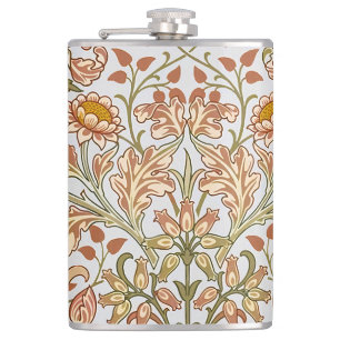 William Morris Hyacinth Floral Botanical Art Hip Flask