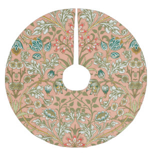 William Morris Hyacinth Flower Rose Art Brushed Polyester Tree Skirt