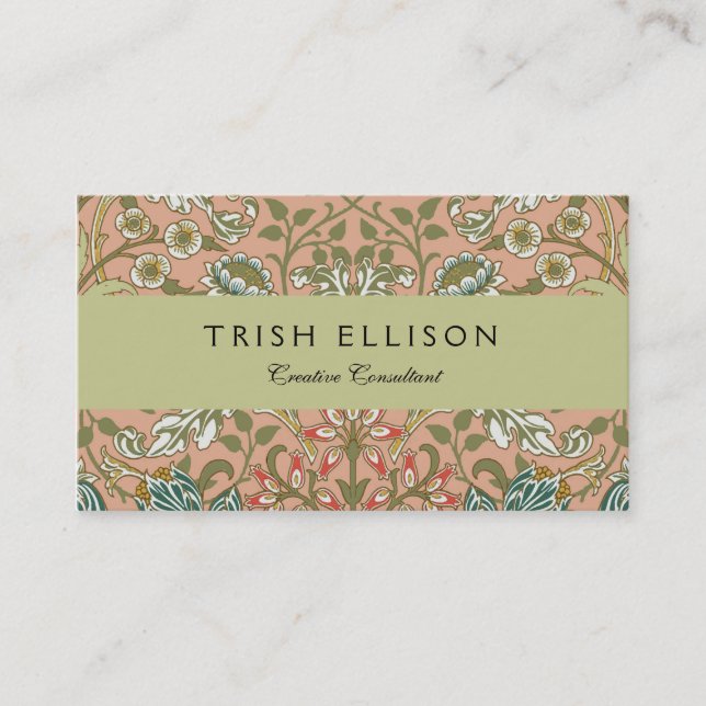 William Morris Hyacinth Flower Rose Art Business Card (Front)