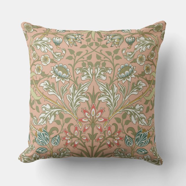 William Morris Hyacinth Flower Rose Art Cushion (Front)