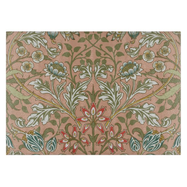 William Morris Hyacinth Flower Rose Art Cutting Board (Front)