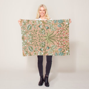William Morris Hyacinth Flower Rose Art Fleece Blanket