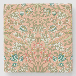 William Morris Hyacinth Flower Rose Art Stone Coaster