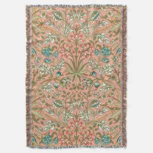 William Morris Hyacinth Flower Rose Art Throw Blanket