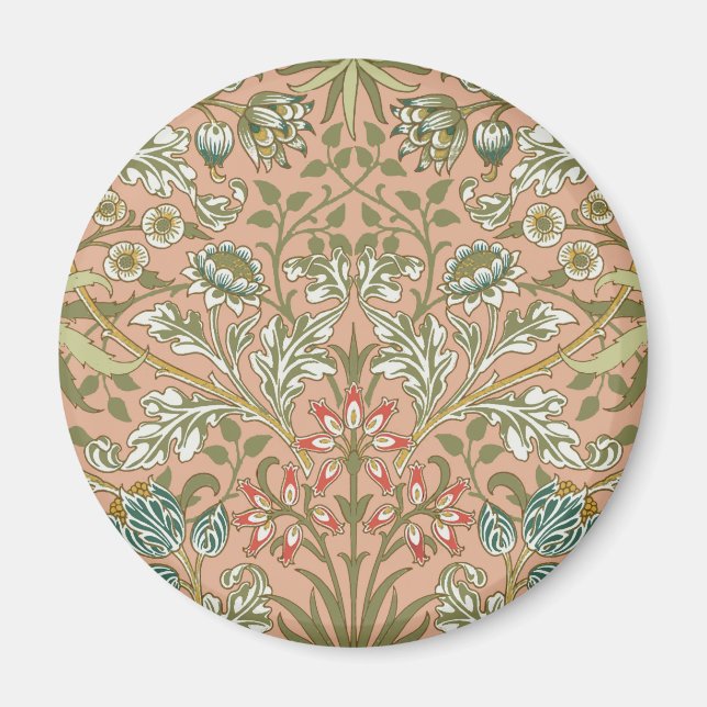 William Morris Hyacinth Pattern Dusty Rose Magnet (Front)