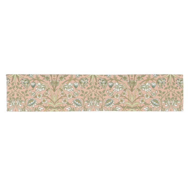 William Morris Hyacinth Pattern Dusty Rose Short Table Runner (Horizontal)