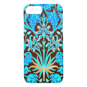 William Morris Hyacinth Print, Aqua and Brown iPhone 8/7 Case
