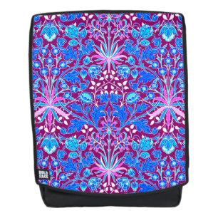 William Morris Hyacinth Print, Aqua and Purple Backpack