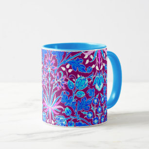 William Morris Hyacinth Print, Aqua and Purple Mug