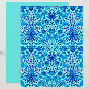 William Morris Hyacinth Print, Aqua and Turquoise