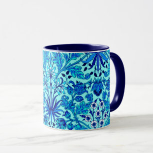 William Morris Hyacinth Print, Aqua and Turquoise  Mug