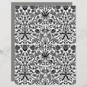 William Morris Hyacinth Print, Black, White & Grey