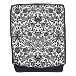 William Morris Hyacinth Print, Black, White & Grey Backpack