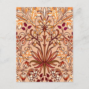 William Morris Hyacinth Print, Brown and Beige Postcard