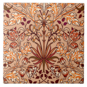 William Morris Hyacinth Print, Brown and Beige Tile