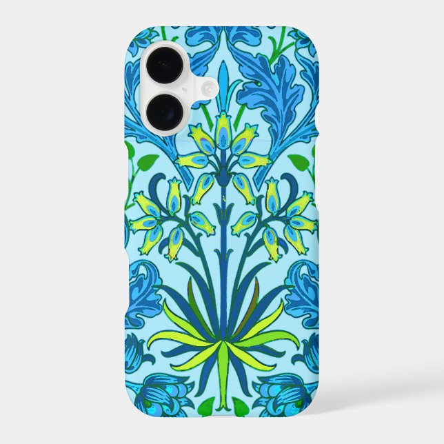 William Morris Hyacinth Print, Cerulean Blue (Back)