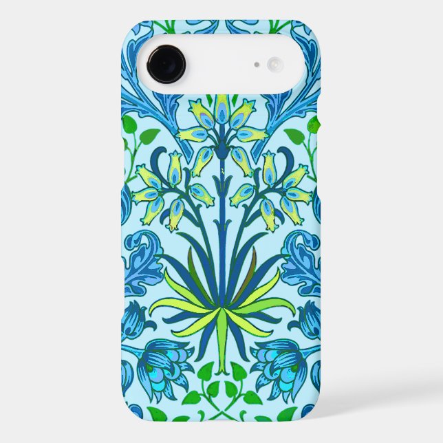 William Morris Hyacinth Print, Cerulean Blue Case-Mate iPhone Case (Back)