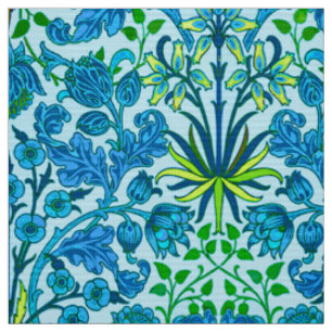 William Morris Hyacinth Print, Cerulean Blue Fabric