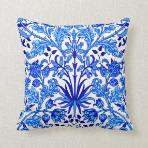 William Morris Hyacinth Print, Cobalt Blue & White Cushion
