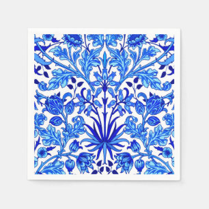 William Morris Hyacinth Print, Cobalt Blue & White Napkin