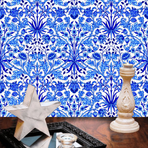 William Morris Hyacinth Print Cobalt Blue & White Wallpaper