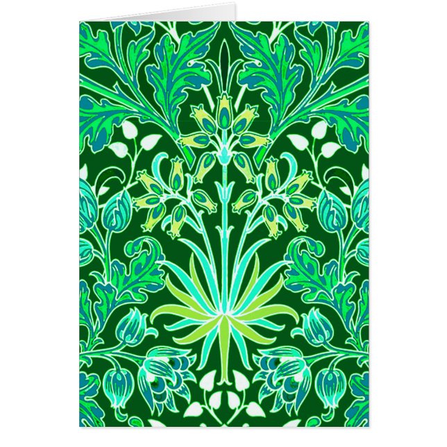 William Morris Hyacinth Print, Emerald Green (Front)