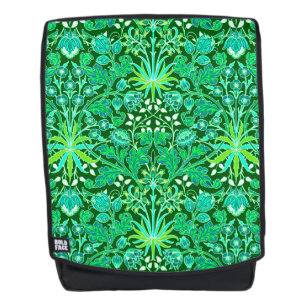 William Morris Hyacinth Print, Emerald Green Backpack