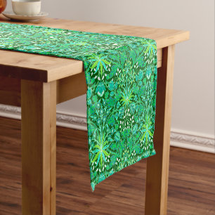 William Morris Hyacinth Print, Emerald Green Short Table Runner
