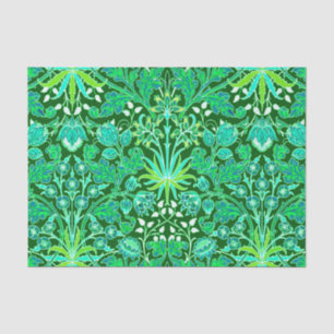 William Morris Hyacinth Print, Emerald Green Tissue Paper