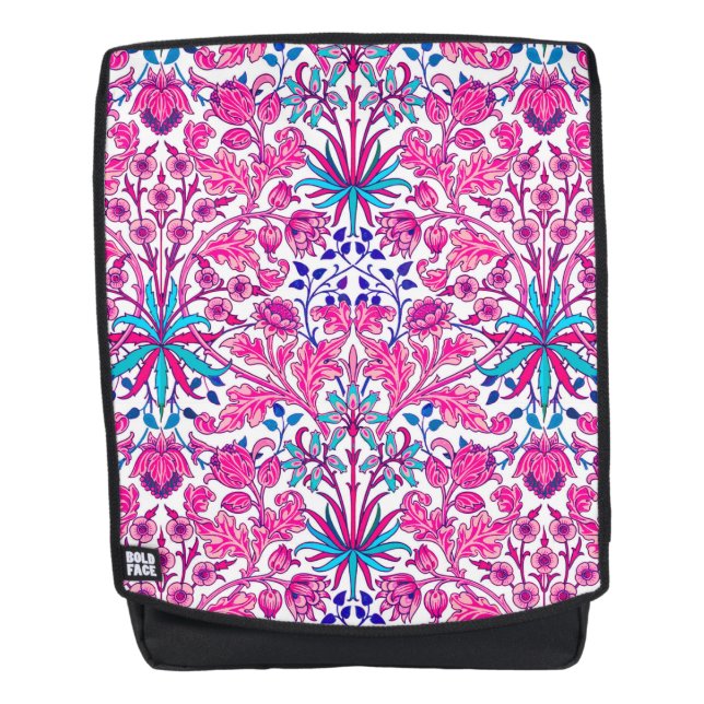 William Morris Hyacinth Print, Fuchsia Pink Backpack (Front)