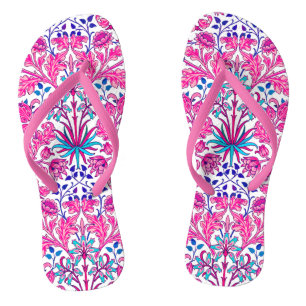 William Morris Hyacinth Print, Fuchsia Pink Flip Flops