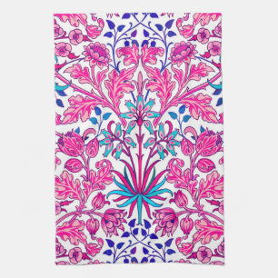 William Morris Hyacinth Print, Fuchsia Pink Tea Towel