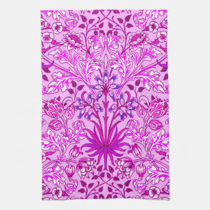 William Morris Hyacinth Print, Lavender and Violet Tea Towel