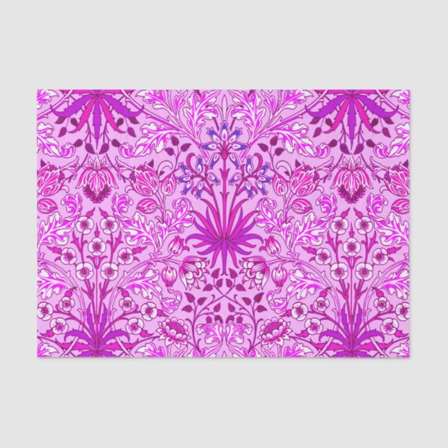 William Morris Hyacinth Print, Lavender and Violet Tissue Paper (Front)