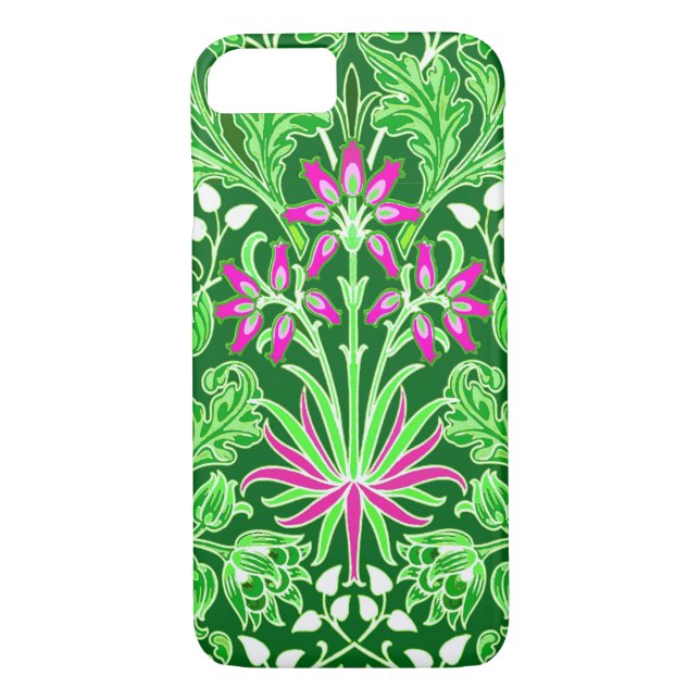 William Morris Hyacinth Print, Lime Green Case-Mate iPhone Case (Back)