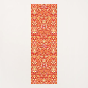 William Morris Hyacinth Print, Mandarin Orange Yoga Mat
