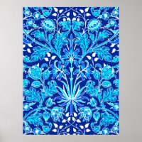 William Morris Hyacinth Print, Navy & Cobalt Blue